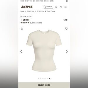 NWT SKIMS cotton jersey t shirt mult sizes